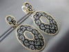 ESTATE EXTRA LARGE 1.20CT DIAMOND 14KT TWO TONE GOLD FILIGREE HANGING EARRINGS