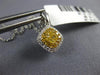 ESTATE 1.40CT WHITE & FANCY YELLOW DIAMOND 18KT 2 TONE GOLD SQUARE HALO PENDANT
