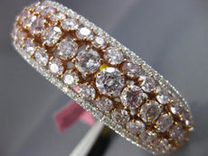 GIA LARGE 18.71CT WHITE & PINK DIAMOND 18KT WHITE & ROSE GOLD 3D BANGLE BRACELET