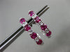 ESTATE 1.26CT DIAMOND & RUBY 18KT WHITE GOLD 3D CLASSIC UMBRELLA EARRINGS E/F