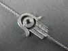 ESTATE .35CT WHITE & BLACK DIAMOND 18KT WHITE GOLD 3D CHAMSA EYE LUCKY BRACELET