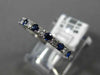 ESTATE .56CT DIAMOND & AAA SAPPHIRE 18KT WHITE GOLD 3D WEDDING ANNIVERSARY RING