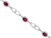 ESTATE 4.69CT ROUND DIAMOND & AAA RUBY 14KT WHITE GOLD OVAL HALO TENNIS BRACELET
