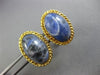 ANTIQUE EXTRA LARGE AAA SODALITE 14K YELLOW GOLD 3D SOLITAIRE OVAL ROPE CUFFLINK