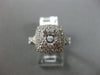 ESTATE LARGE .93CT DIAMOND 14K WHITE GOLD DOUBLE HALO SEMI MOUNT ENGAGEMENT RING