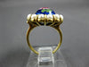 ANTIQUE LARGE AAA PEARL & MULTI COLOR ENAMEL 14K YELLOW GOLD 3D FLOWER ROSE RING