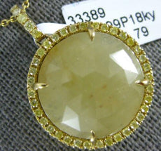 12.26CT FANCY YELLOW DIAMOND & YELLOW SAPPHIRE 18KT YELLOW GOLD 3D ROUND PENDANT