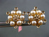 ESTATE LARGE .62CT CHOCOLATE FANCY DIAMOND & PEARL 18KT TWO TONE GOLD EARRINGS