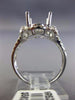 ESTATE LARGE .80CT DIAMOND 14KT WHITE GOLD OVAL HALO SEMI MOUNT ENGAGEMENT RING