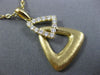 ESTATE LARGE .42CT DIAMOND 18K YELLOW GOLD MATTE & SHINY DOUBLE TRIANGLE PENDANT