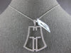 ESTATE LARGE .58CT DIAMOND 18KT WHITE GOLD 3D BELL FLOATING FUN PENDANT