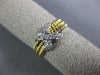 ESTATE .14CT DIAMOND 14KT WHITE & YELLOW TONE GOLD CLASSIC X LOVE ROPE FUN RING