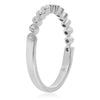 ESTATE .09CT DIAMOND 14K WHITE GOLD FILIGREE SEMI ETERNITY ANNIVERSARY RING BAND