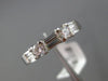 ESTATE .81CT ROUND BAGUETTE DIAMOND 14KT WHITE GOLD WEDDING ANNIVERSARY RING 4mm