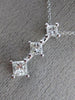 ESTATE LARGE .80CT DIAMOND 14K WHITE GOLD 3D GRADUATING FLOATING PENDANT #15437