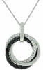 .50CT WHITE & BLACK DIAMOND 14KT WHITE GOLD 3D CIRCLE OF LIFE LOVE KNOT PENDANT