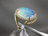 LARGE 4.16CT DIAMOND & AAA OPAL 14KT YELLOW GOLD 3D OVAL DOUBLE HALO SNAKE RING