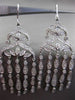 ESTATE LARGE 1.50CT DIAMOND 14KT WHITE GOLD CHANDELIER FILIGREE HANGING EARRINGS