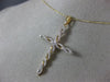 ESTATE .18CT DIAMOND 14KT WHITE GOLD 3D INFINITY CLASSIC CROSS FLOATING PENDANT