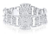 EXTRA LARGE 12.25CT DIAMOND 18KT WHITE GOLD 3D OPEN FILIGREE TENNIS BRACELET
