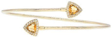 .79CT DIAMOND & AAA CITRINE 14KT YELLOW GOLD 3D ROUND & TRILLION BANGLE BRACELET
