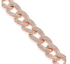 LARGE 5.74CT DIAMOND 14KT ROSE GOLD 3D MULTI ROW CUBAN LINK TENNIS BRACELET