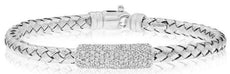 2.13CT DIAMOND 18KT WHITE GOLD 3D MULTI ROW WOVEN FLEXIBLE FUN BANGLE BRACELET