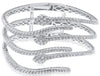 ESTATE EXTRA LARGE 4.20CT DIAMOND 18KT WHITE GOLD 3D MULTI SNAKE BANGLE BRACELET