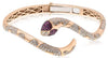 LARGE 3.46CT DIAMOND & AAA RUBY 18KT ROSE GOLD 3D SNAKE FLEXIBLE BANGLE BRACELET