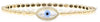 .11CT DIAMOND & MOTHER OF PEARL 14KT YELLOW GOLD EVIL EYE LUCKY BANGLE BRACELET