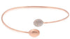 .14CT DIAMOND 14KT ROSE GOLD 3D OVAL CLUSTER CRISS CROSS MATTE BANGLE BRACELET