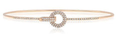 .32CT DIAMOND 18KT ROSE GOLD 3D CLASSIC CIRCLE OF LIFE LOVE KNOT BANGLE BRACELET