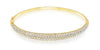 4.02CT DIAMOND 18KT YELLOW GOLD 3D ROUND MULTI ROW SEMI ETERNITY BANGLE BRACELET