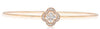 .28CT DIAMOND 18KT ROSE GOLD 3D CLASSIC 4 LEAF CLOVER FLOWER BANGLE BRACELET