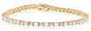ESTATE 7.62CT ROUND & BAGUETTE DIAMOND 18KT YELLOW GOLD CLASSIC TENNIS BRACELET