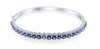 LARGE 6.74CT DIAMOND & AAA SAPPHIRE 18K WHITE GOLD ROUND CLASSIC BANGLE BRACELET