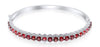 LARGE 6.95CT DIAMOND & AAA RUBY 18KT WHITE GOLD 3D ROUND CLASSIC BANGLE BRACELET