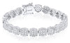 LARGE 5.05CT DIAMOND 18K WHITE GOLD CLUSTER MULTI FLOWER CLASSIC TENNIS BRACELET