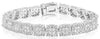 5.09CT DIAMOND 18KT WHITE GOLD 3D MULTI FLOWER CLUSTER CLASSIC TENNIS BRACELET
