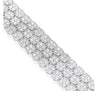 EXTRA LARGE 13.32CT DIAMOND 18KT WHITE GOLD 3D MULTI ROW CUFF TENNIS BRACELET