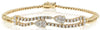 1.11CT DIAMOND 18KT YELLOW GOLD 3D DOUBLE ROW ROUND & PEAR SHAPE TENNIS BRACELET