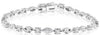 1.15CT ROUND & MARQUISE DIAMOND 14KT WHITE GOLD 3D SHAPE CLASSIC TENNIS BRACELET