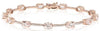 5.86CT DIAMOND & AAA MORGANITE 14KT ROSE GOLD 3D ROUND & OVAL TENNIS BRACELET