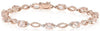 5.80CT DIAMOND & AAA MORGANITE 14KT ROSE GOLD ROUND & OVAL LOVE TENNIS BRACELET