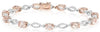 6.08CT DIAMOND & AAA MORGANITE 14KT WHITE & ROSE GOLD 3D ROUND & OVAL BRACELET