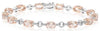 7.05CT DIAMOND & AAA MORGANITE 14KT WHITE & ROSE GOLD ROUND & OVAL FUN BRACELET