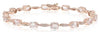 5.44CT DIAMOND & AAA MORGANITE 14KT ROSE GOLD ROUND & OVAL FUN TENNIS BRACELET