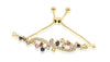 1.32CT DIAMOND & AAA MULTI COLOR SAPPHIRE 14KT YELLOW GOLD 3D CLUSTER BRACELET