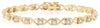 ESTATE .89CT ROUND DIAMOND 14KT YELLOW GOLD 3D CLASSIC XO LOVE TENNIS BRACELET