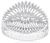 EXTRA LARGE 11.15CT DIAMOND 18KT WHITE GOLD 3D MULTI FLOWER CUFF BANGLE BRACELET